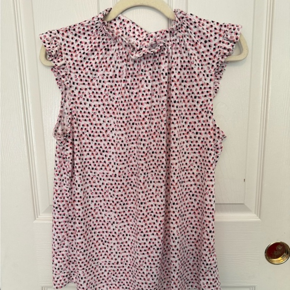 Women’s Pink and Black Patterned Blouse